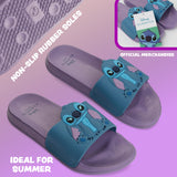 Disney Girls Sliders, Pool or Beach Shoes for Kids - Liliac/Blue Stitch - Get Trend