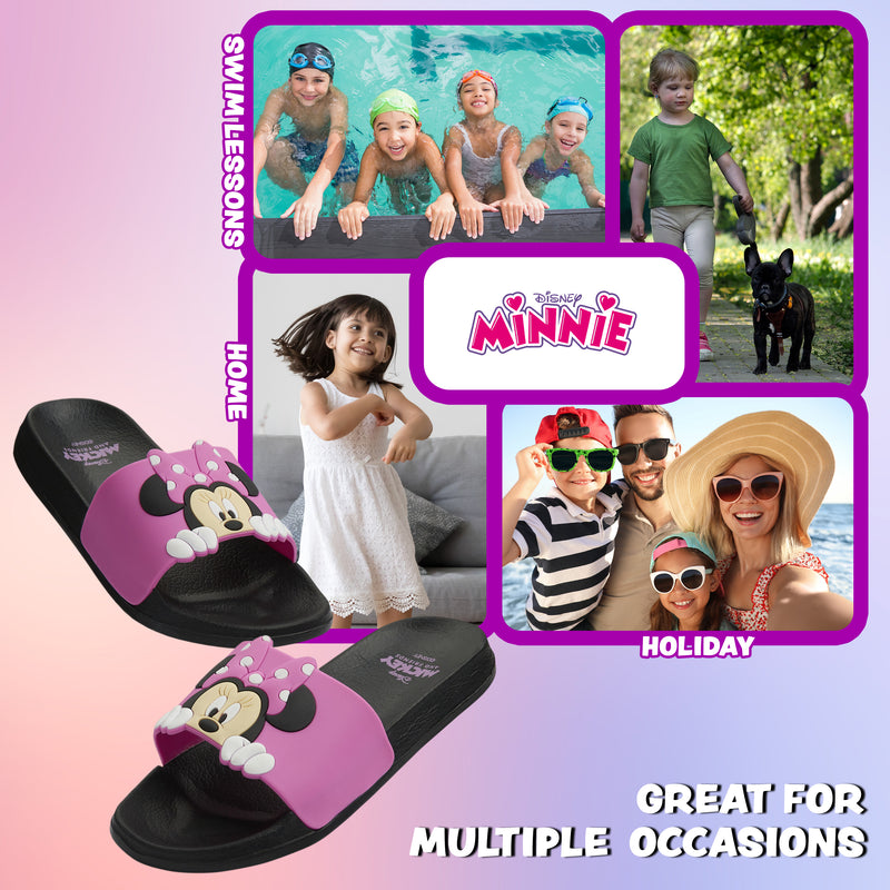 Disney Girls Sliders, Pool or Beach Shoes for Kids - Pink Minnie - Get Trend
