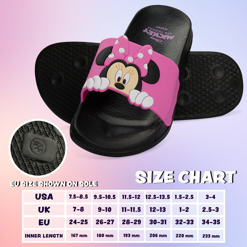 Disney Girls Sliders, Pool or Beach Shoes for Kids - Pink Minnie - Get Trend