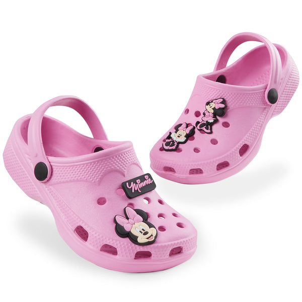 Disney Girls Clogs with Removable Rubber Charms - Pink Minnie