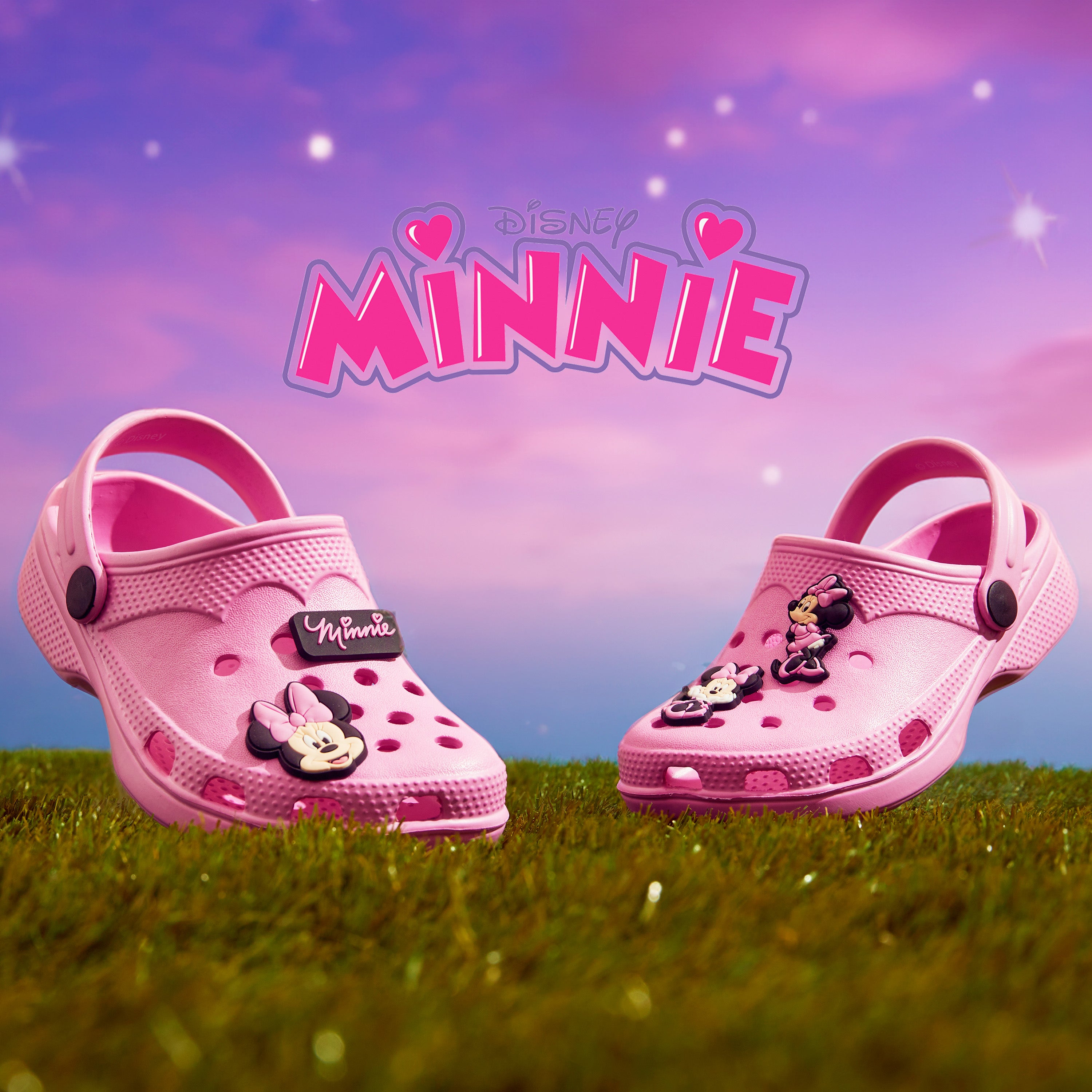 Disney Girls Clogs with Removable Rubber Charms - Pink Minnie - Get Trend