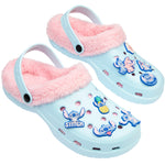 Disney Stitch Clogs for Women Fleece Lining Slip On Garden Shoes Heel Strap with Charms - Get Trend
