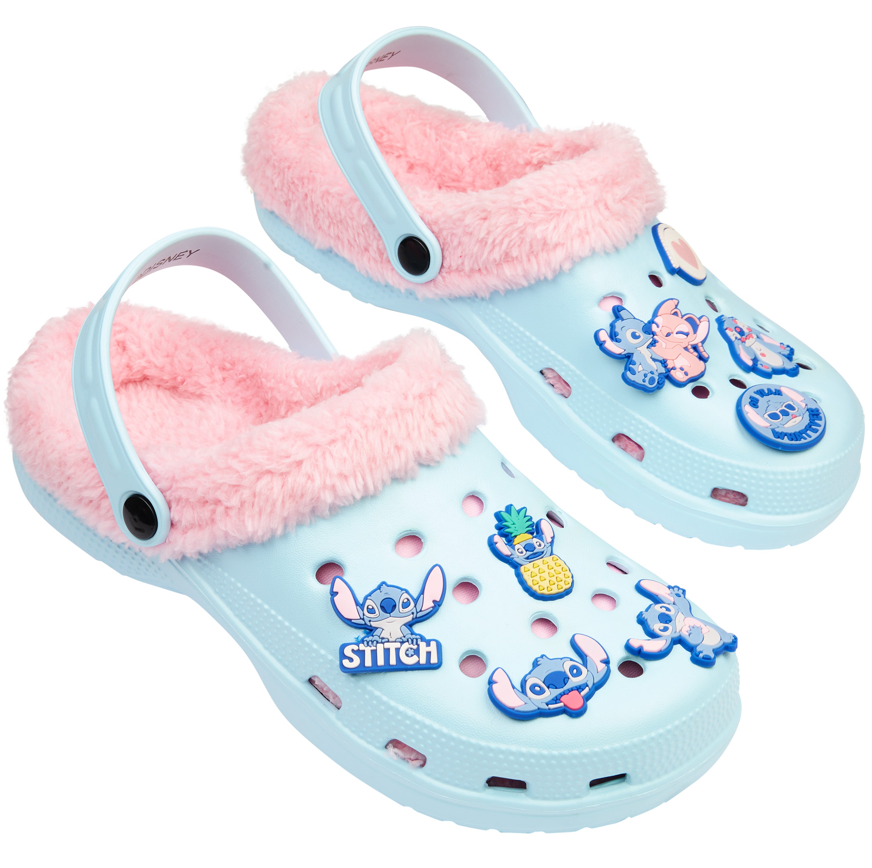Disney Stitch Clogs for Women Fleece Lining Slip On Garden Shoes Heel Strap with Charms - Get Trend