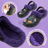 Disney Stitch Clogs Womens Winter Fleece Lining & Removable Charms - Warm Slip On Garden Shoes with Strap