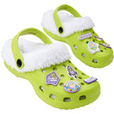 Disney Toy Story Buzz Lightyear Boys Winter Clogs Fleece Lining & Removable Charms, Kids Garden Shoes Slip On with Strap