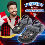 Disney Star Wars Clogs Mens Teens Winter Fleece Lining & Removable Charms - Warm Slip On Garden Shoes with Strap