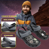 Disney Star Wars Clogs Mens Teens Winter Fleece Lining & Removable Charms - Warm Slip On Garden Shoes with Strap