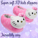 Hello Kitty Girls 3D Slippers - Cosy Indoor House Shoes with Non-Slip Sole