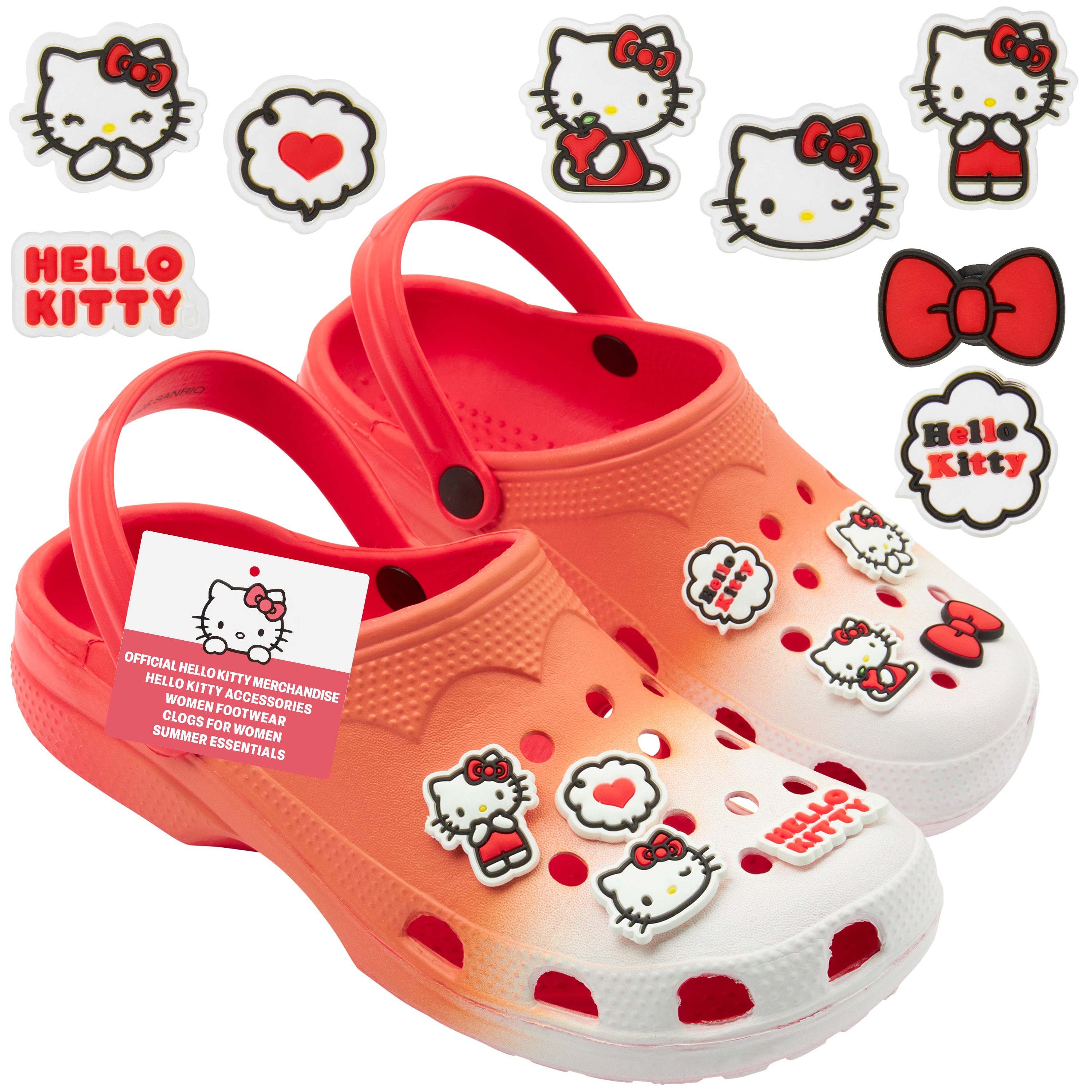 Get Trend Hello Kitty Sanrio Clogs Women Teens Removable Shoe Charms - Get Trend