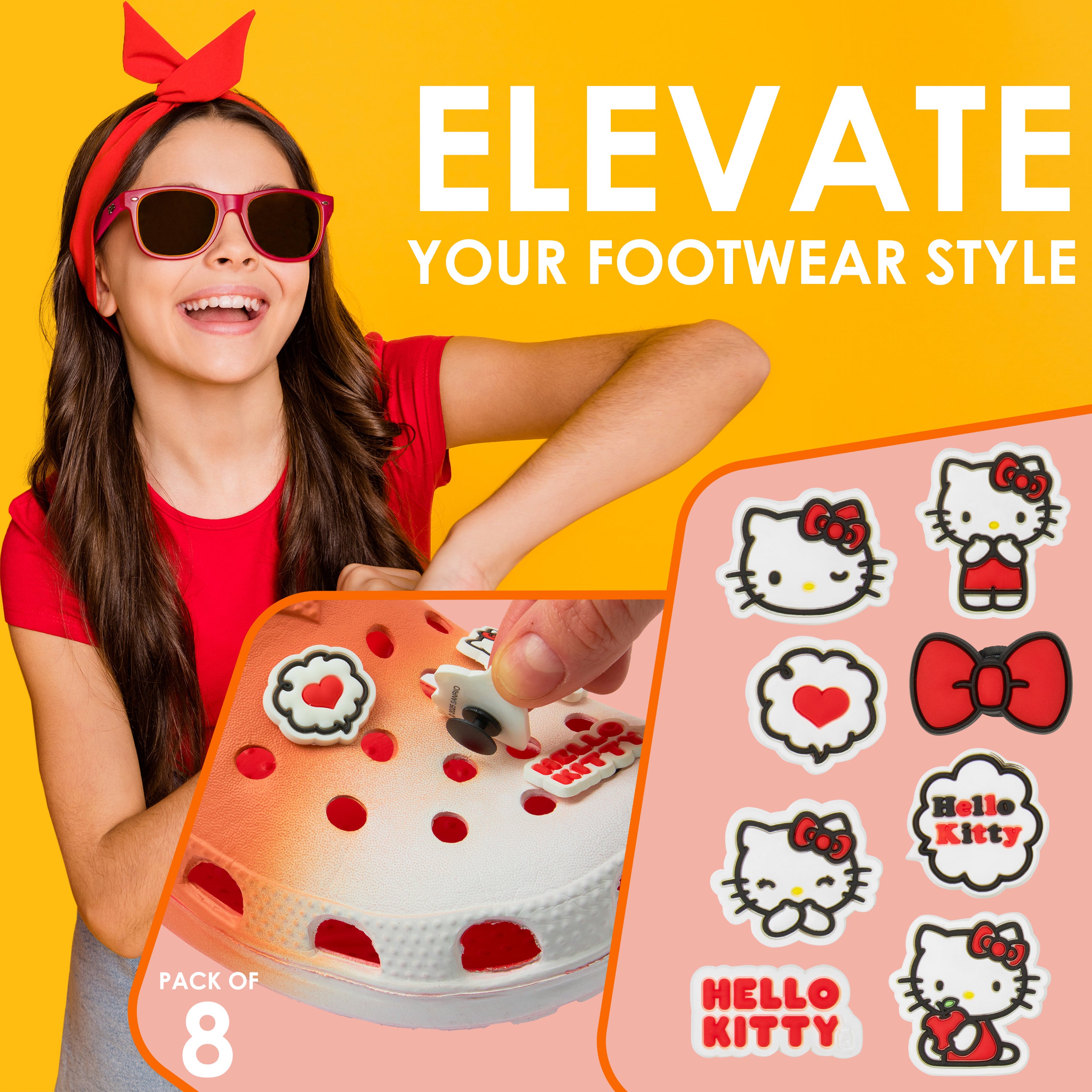 Get Trend Hello Kitty Sanrio Clogs Women Teens Removable Shoe Charms - Get Trend