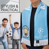 Manchester City F.C. Scarf for Men and Teenagers Cosy Neck Scarf, Man City Gifts