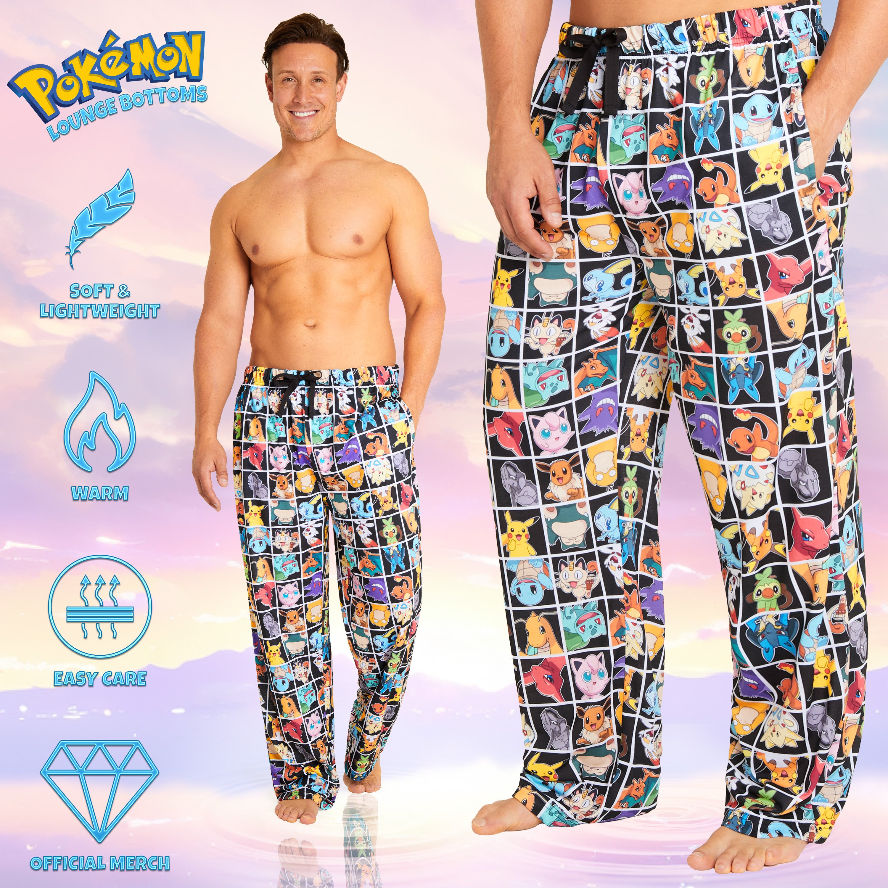 Pokemon Mens Pyjama Bottoms - Nightwear for Men - Get Trend