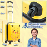 Pokemon Kids Suitcase with Wheels  Carry On Travel Bag with Handle - Get Trend