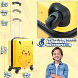 Pokemon Suitcase Kids Teens Hard Shell Luggage Pikachu Travel Case 4 Wheels