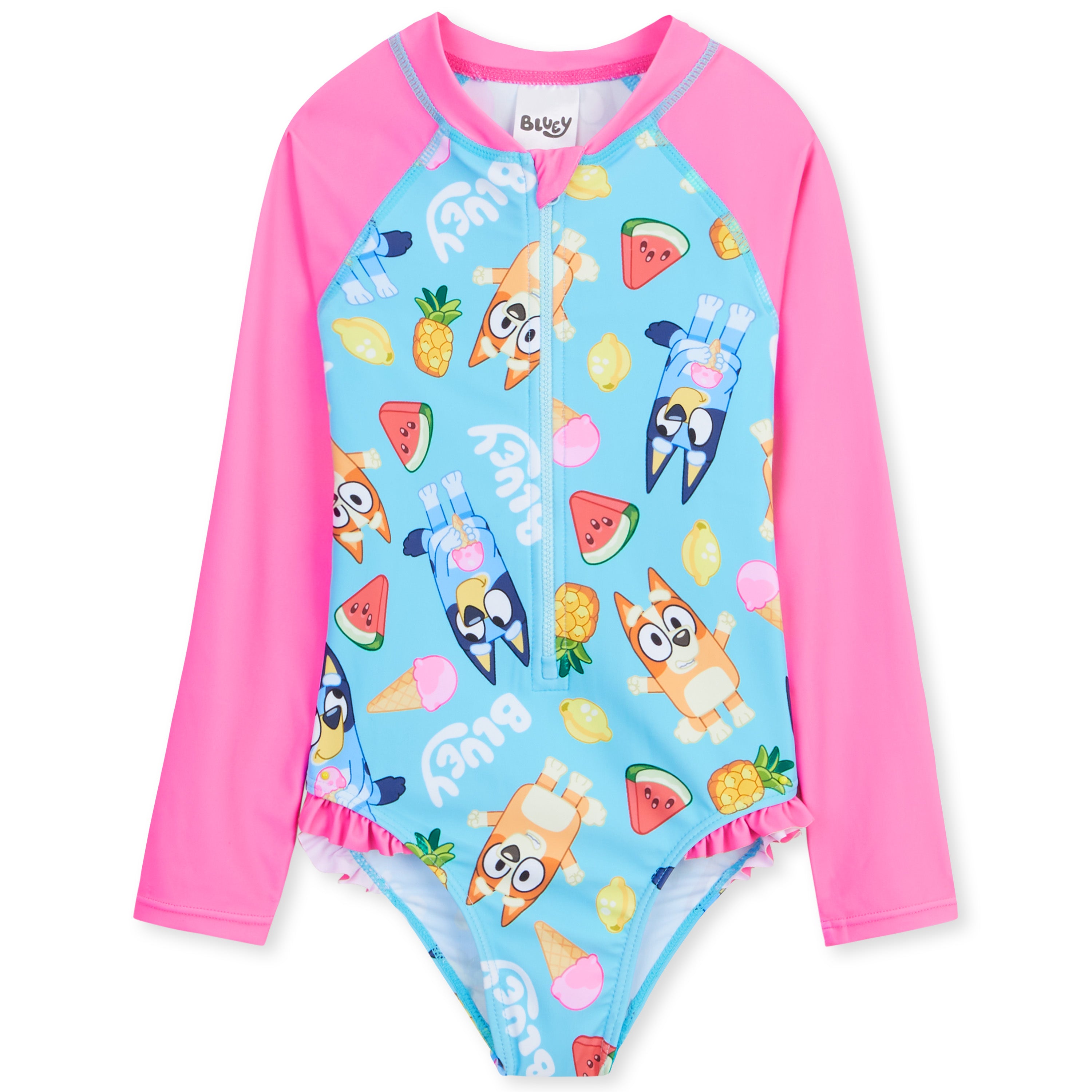 Bluey Girls Swimming Costume, Long Sleeve Swimwear - Get Trend