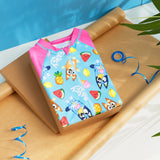 Bluey Girls Swimming Costume, Long Sleeve Swimwear - Get Trend