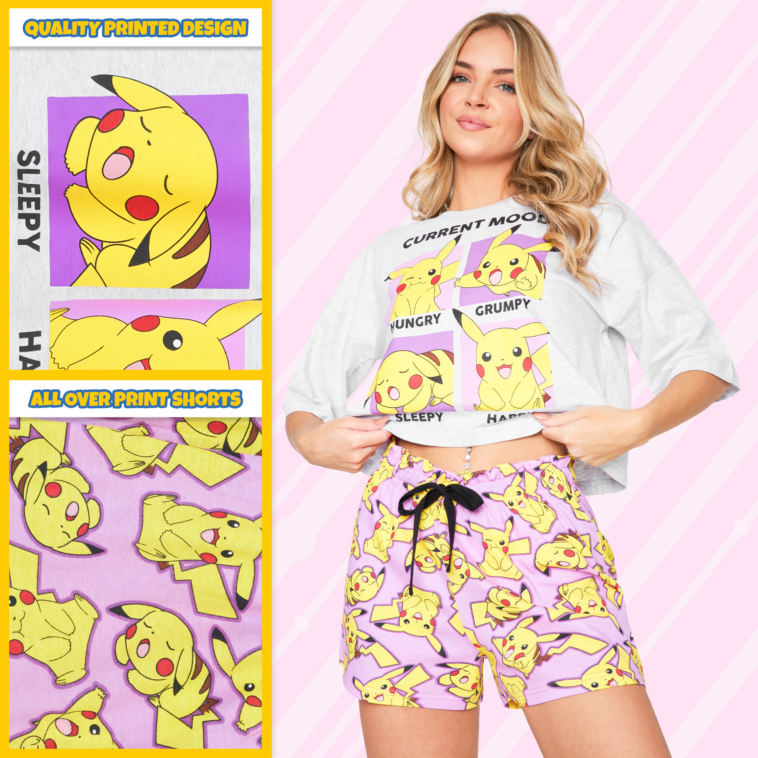 Pokemon Pyjamas for Women Teenagers Summer Pikachu Ladies Lounge Wear Sets - Get Trend