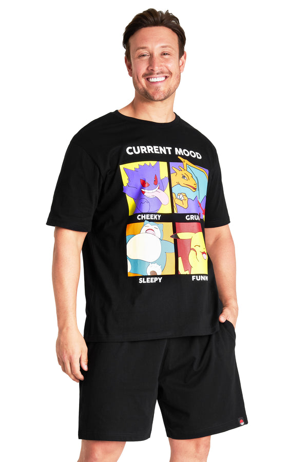 Pokemon Mens Pyjamas Set Summer Nightwear Shorts &T-Shirt Pyjamas for Men - Get Trend