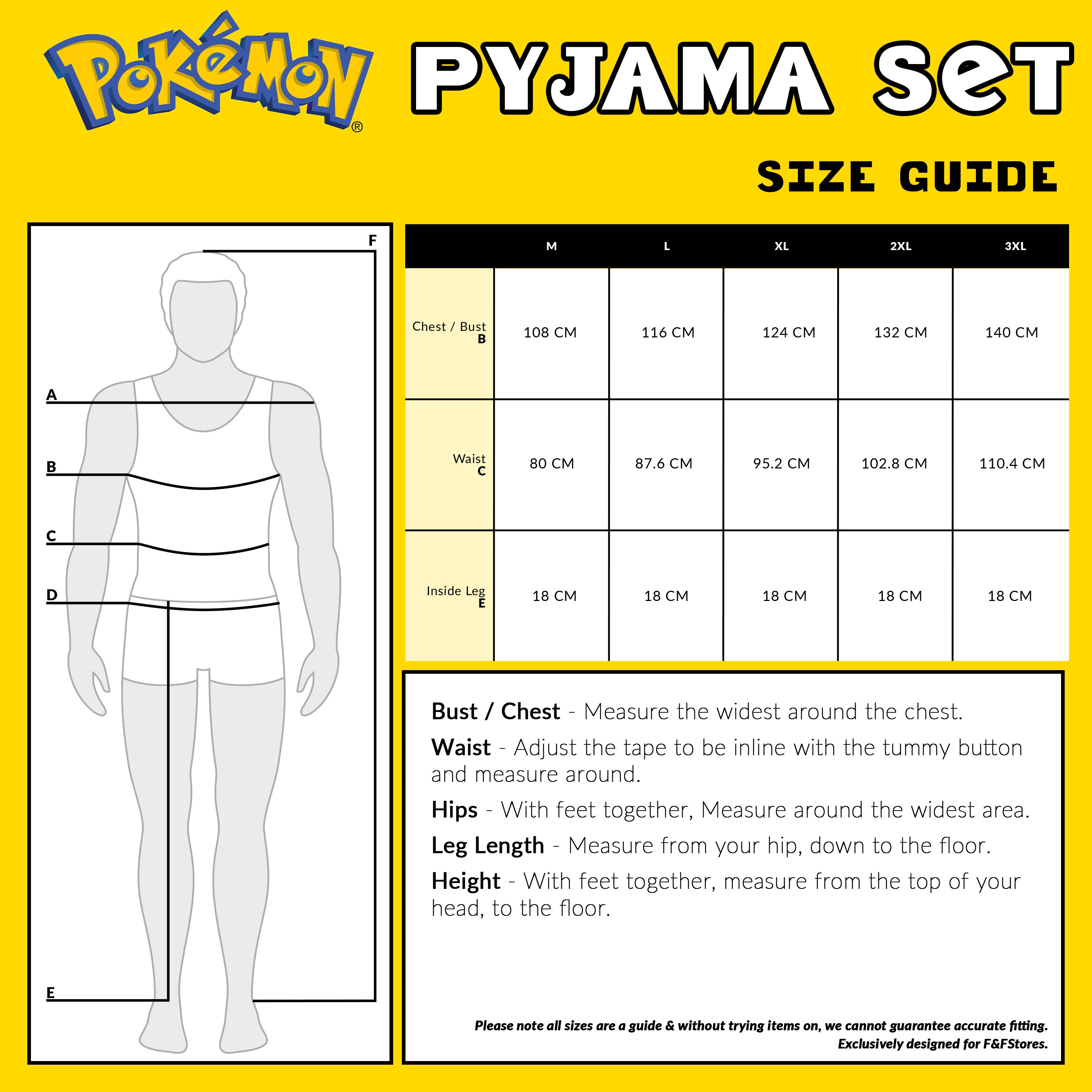 Pokemon Mens Pyjamas Set Summer Nightwear Shorts &T-Shirt Pyjamas for Men - Get Trend