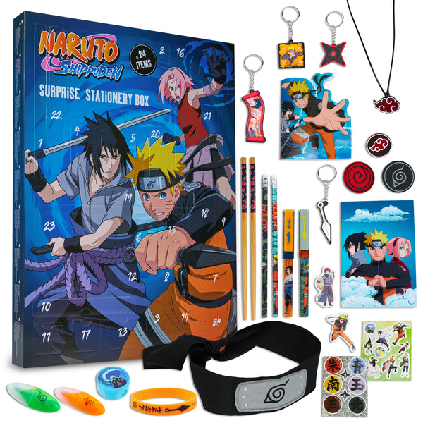 Naruto Advent Calendar 2023 Kids - Anime Stationery Countdown Calendars, Keyrings and Gadgets