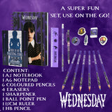 Wednesday Stationery Set for Girls Teenagers - 16 Pieces Stationery Set - Get Trend