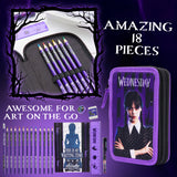 Wednesday Pencil Case with Stationery for Girls Teenagers Filled Pencil Case Notepad