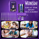 Wednesday Pencil Case with Stationery for Girls Teenagers Filled Pencil Case Notepad
