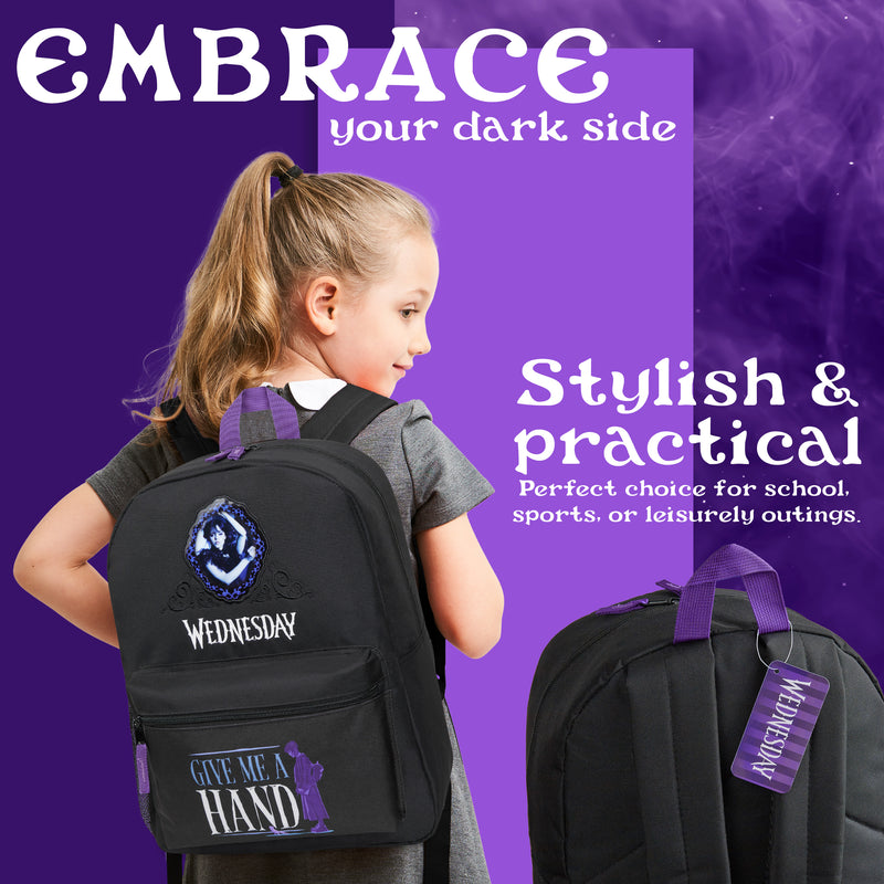 Wednesday School Backpack for Kids and Teenagers - Black/Blue - Get Trend