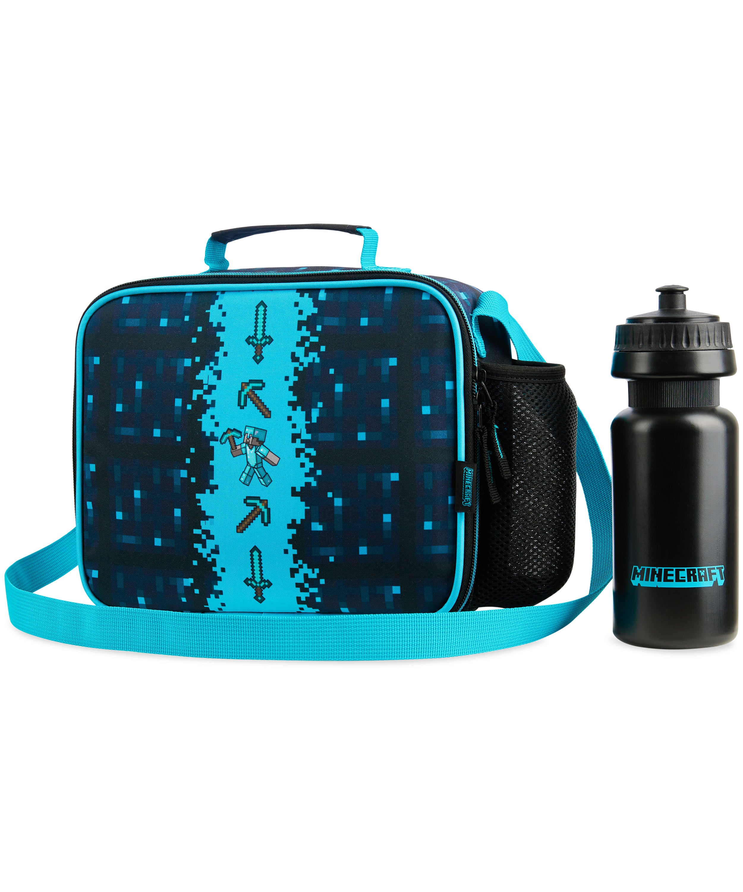 Minecraft Insulated Lunch Bag with Water Bottle for Kids Creeper