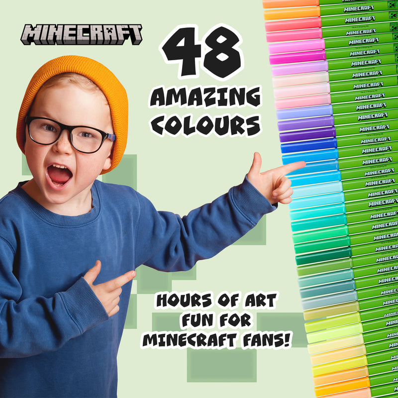 Minecraft Colouring Pens for Kids - 48 Pieces