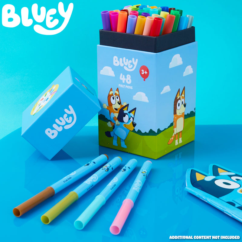 Bluey Colouring Pens for Kids -  48 Piece Set