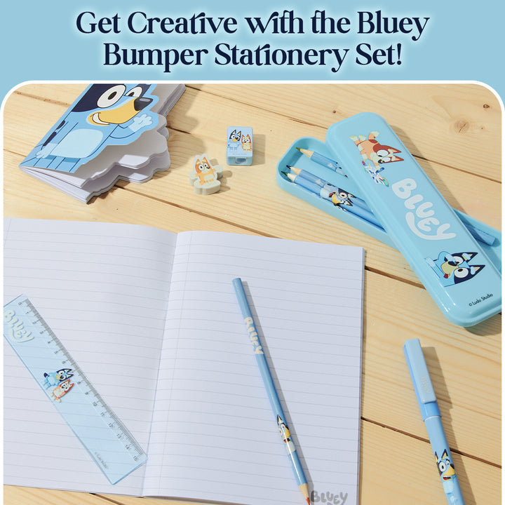 Bluey Stationery Set for Kids Notebook & Colouring Pencils Set