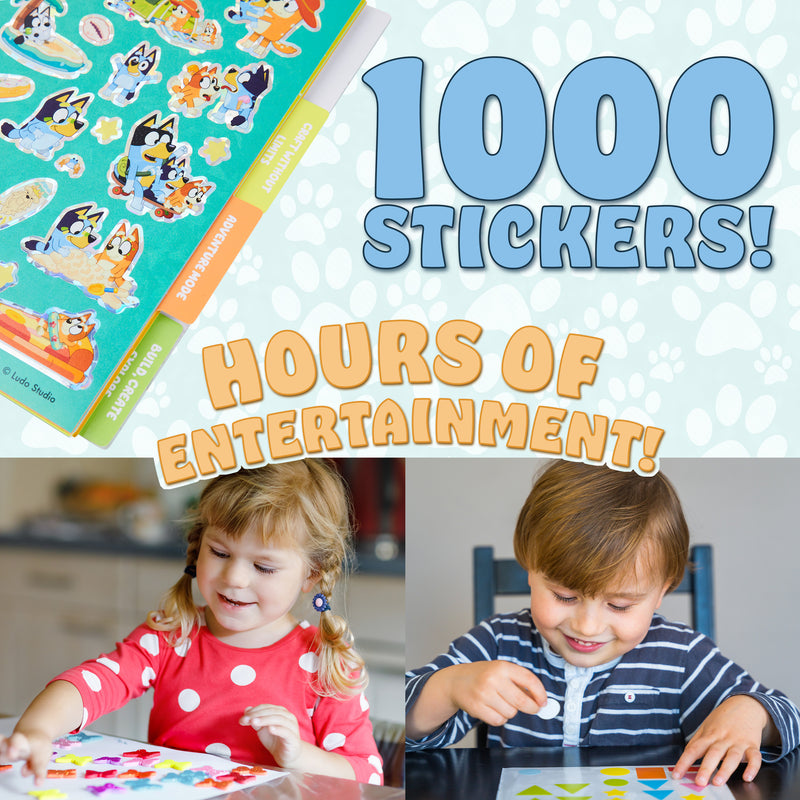 Bluey Sticker Book for Kids with 28 Sticker Sheets & Over 1000 Stickers for Scrapbooking - Get Trend