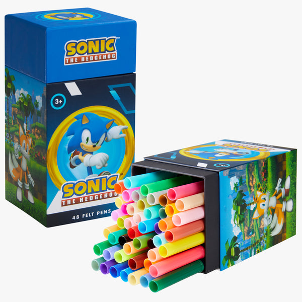 Sonic The Hedgehog 48 Colouring Pens Set for Kids