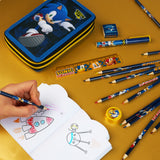 Sonic The Hedgehog Pencil Case with Stationery Included - Get Trend