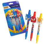 Sonic The Hedgehog Ballpoint Pens for Kids - Set of 3 - Get Trend