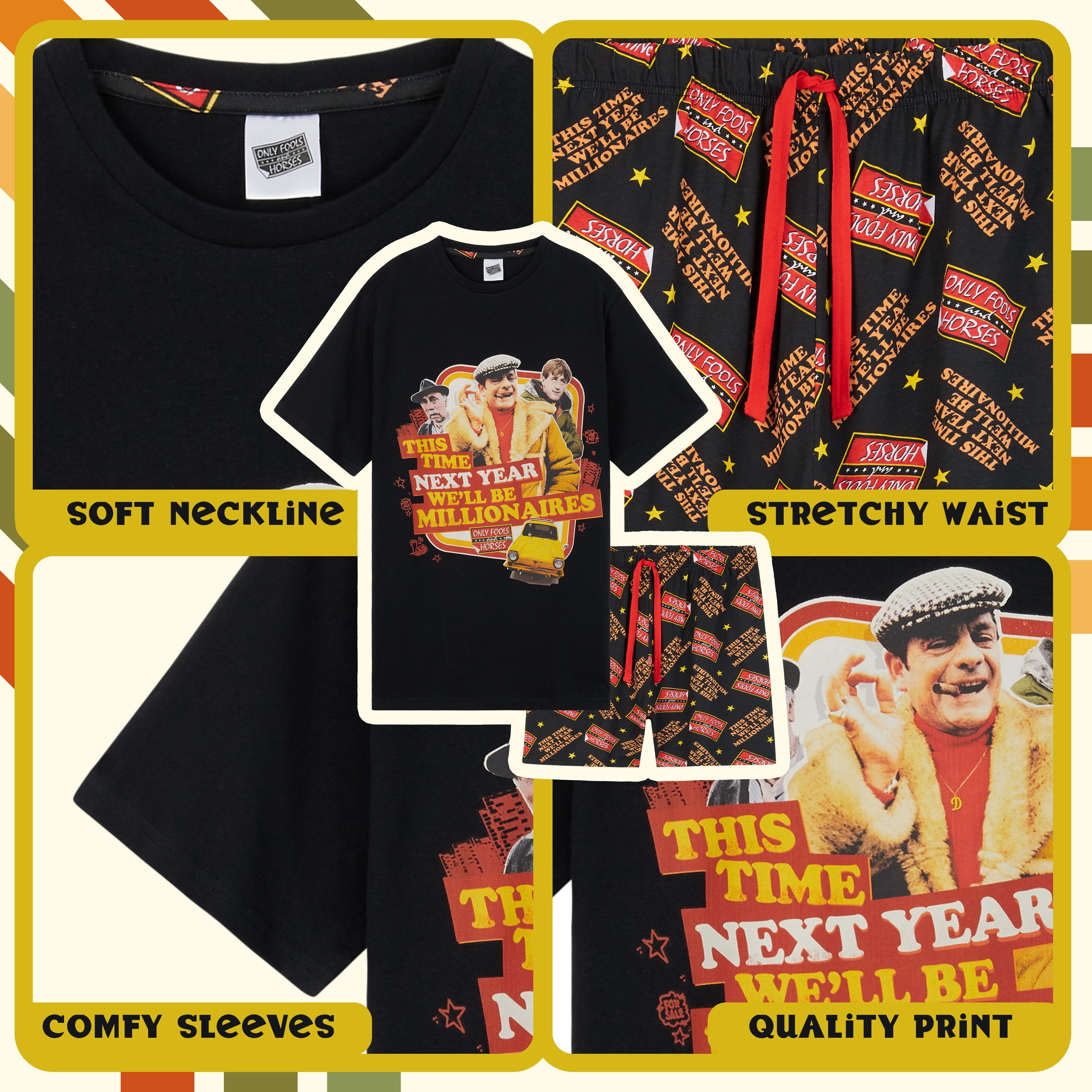 Only Fools and Horses Pyjamas for Men Summer Nightwear Mens Short Pyjamas Set - Get Trend