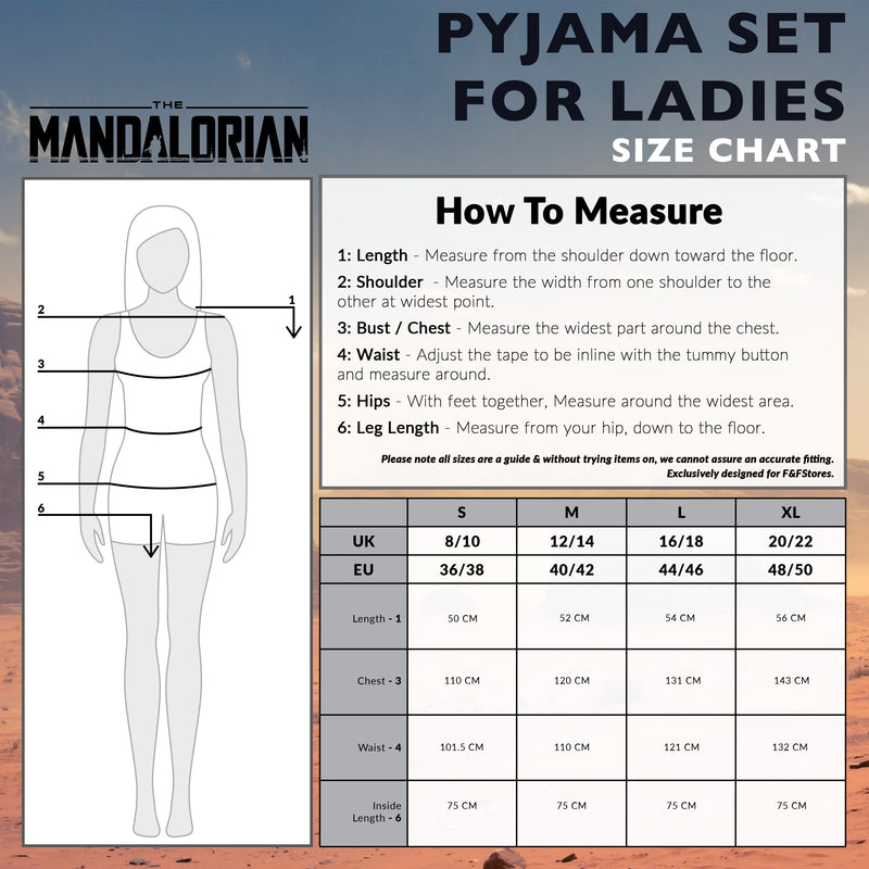 Disney The Mandalorian Womens Pyjamas Set 2 Piece Pyjamas - Get Trend