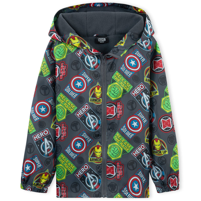 Marvel Boys Waterproof Jacket, Fleece Lining Raincoat for Boys