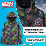 Marvel Boys Waterproof Jacket, Fleece Lining Raincoat for Boys - Get Trend