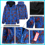 Marvel Boys Waterproof Jacket Avengers Spiderman Hooded Jacket Fleece Lining Raincoat - Get Trend