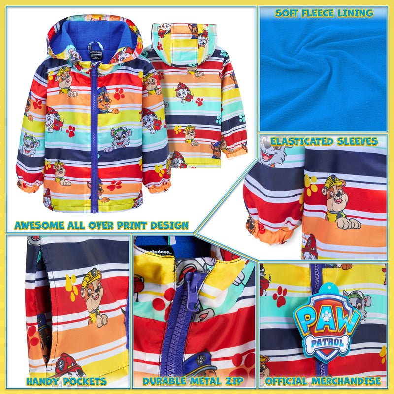 Paw Patrol Kids Waterproof Jacket, Raincoats with Fleece Lining for Girls and Boys
