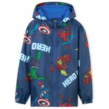 Marvel Boys Waterproof Jacket Avengers Spiderman Hooded Jacket Fleece Lining Raincoat for Boys Teenagers 4-14 Years - Get Trend