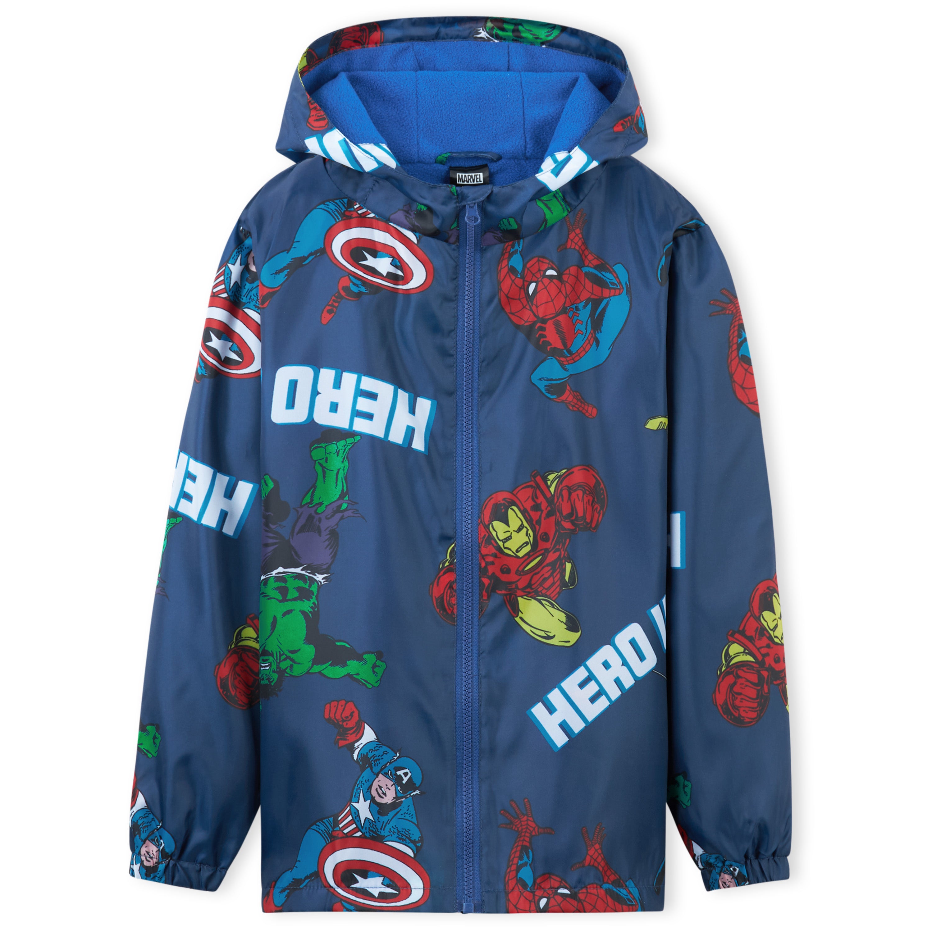 Marvel Boys Waterproof Jacket Avengers Spiderman Hooded Jacket Fleece Lining Raincoat for Boys Teenagers 4-14 Years - Get Trend