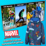 Marvel Boys Waterproof Jacket Avengers Spiderman Hooded Jacket Fleece Lining Raincoat for Boys Teenagers 4-14 Years - Get Trend