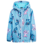 Disney Stitch Girls Raincoat - Waterproof Hooded Jacket for Kids - Get Trend