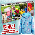 Disney Stitch Girls Raincoat - Waterproof Hooded Jacket for Kids - Get Trend