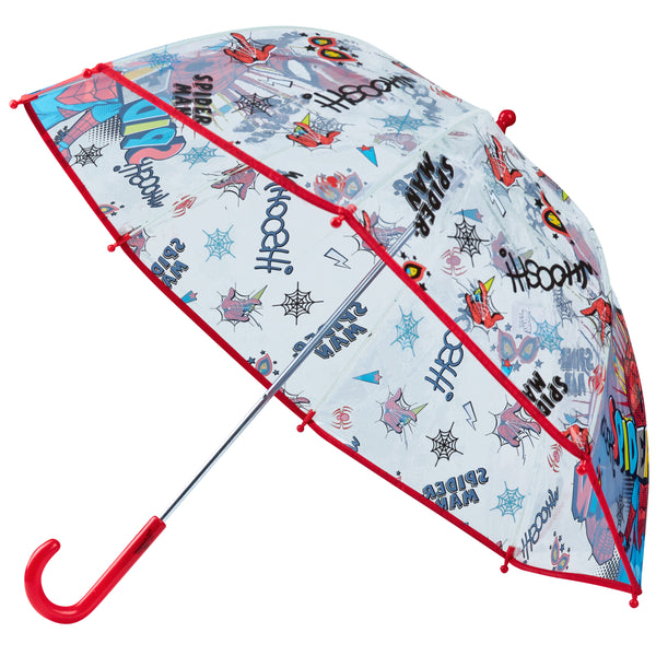 Marvel Spiderman Clear Dome Umbrella for Kids - folding Transparent Umbrella - Get Trend