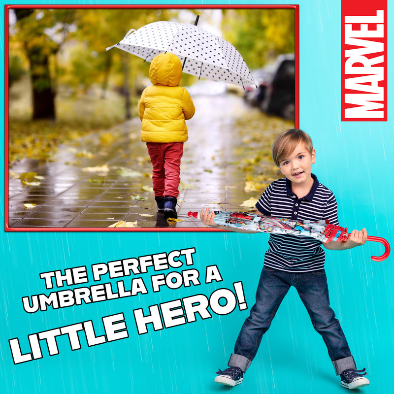 Marvel Spiderman Clear Dome Umbrella for Kids - folding Transparent Umbrella