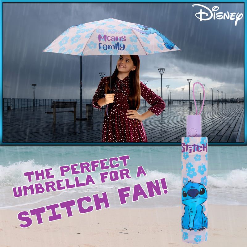 Disney Stitch Umbrella for Adults Teens Kids - Folding Telescopic Umbrella Lightweight Travel School Work Stitch Gifts